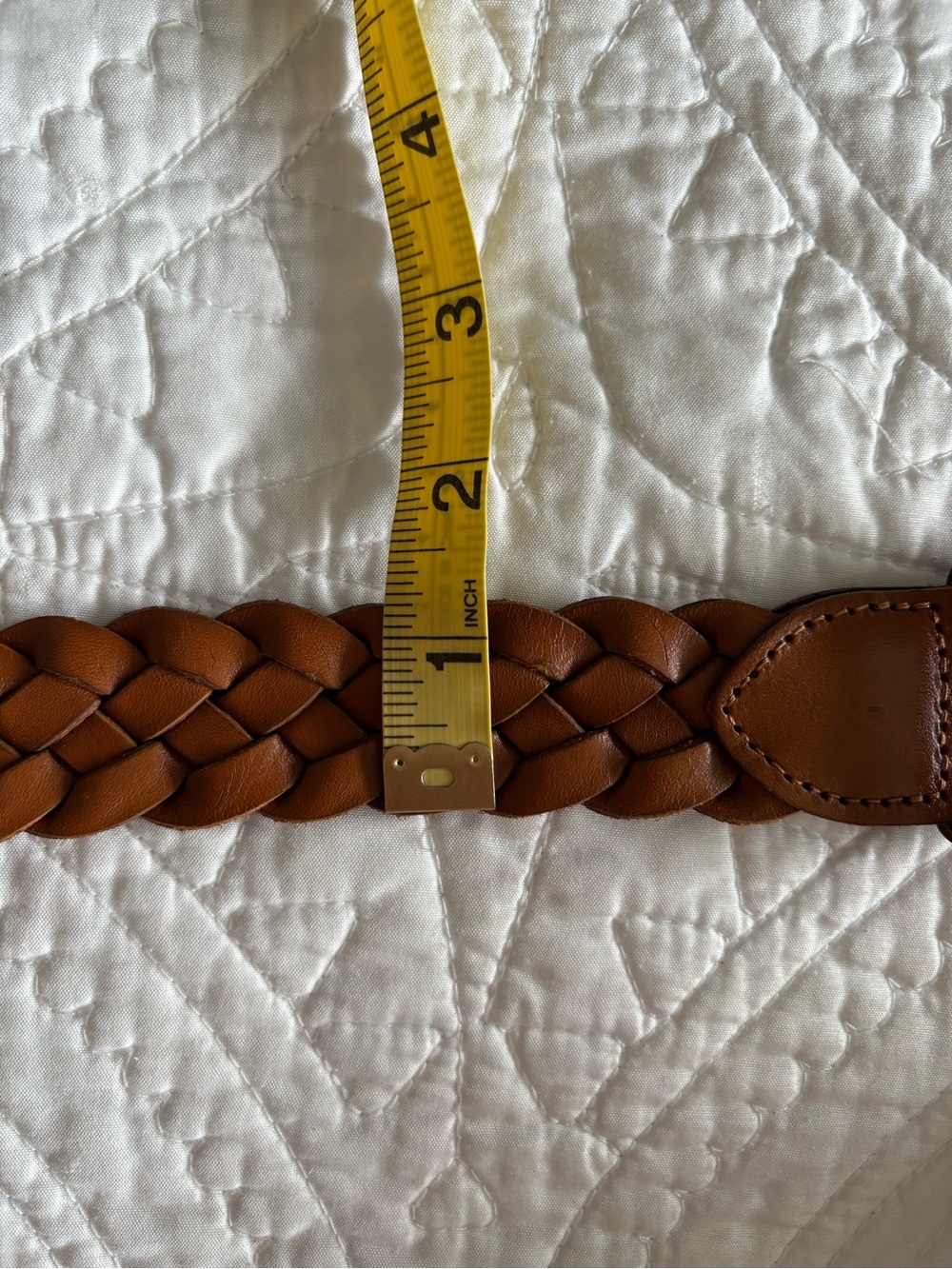 J. Crew Woven Leather Belt in Tan with Brass Buckle - Picture 5 of 7